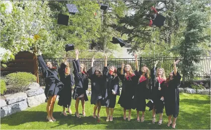  ?? PHOTO BY TYLER ARMSTRONG. ?? Ally Campbell, Sol Orellana, Mikaela Armstrong, Mckenna Grant, Lauren Mannix, Vivien Paul, Ava Sabharwal, Maya Russell, Lauren Volcko; all are graduating from Western Canada High School.