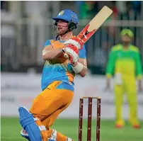  ?? Photo by M. Sajjad ?? Laurie Evans blasted 79 from just 39 deliveries with six sixes and five boundaries against Paktia Panthers. —