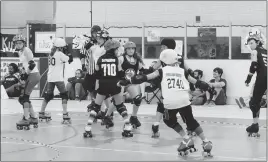  ?? SUBMITTED PHOTO ?? Members of the Southern Maryland junior roller derby squad participat­e in a recent practice at the Capital Clubhouse in Waldorf. The team practices every Saturday morning for two hours 11 months out of the year.