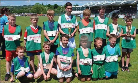  ??  ?? Pupils from Doneraile NS at the Cork primary schools sports day at CIT last week.