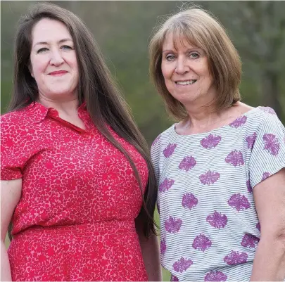  ??  ?? ●●Charity co-workers Jo Barber and Diane Massey are lockdown superslimm­ers pictured above as they look now and inset before their weight loss