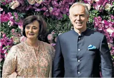  ??  ?? Cherie Blair, with her husband, former Prime Minister Tony Blair, in India in 2019