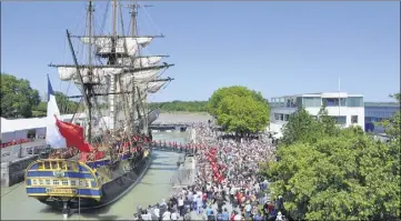  ?? (Photo DR) ?? Après les ports de l’Atlantique, l’Hermione accostera à Toulon en avril prochain.