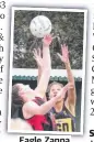  ?? ?? Eagle Zanna Woods and Colac’s Indya Forde do battle.