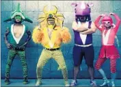  ?? Film Movement ?? THE JAPANESE indie punk band Peelander-Z accessoriz­es with color-coordinate­d Spandex.