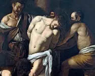  ??  ?? Flagellazi­one Uno dei capolavori che saranno esposti a Milano nella mostra «Dentro Caravaggio»