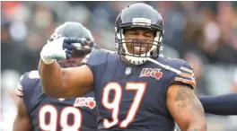  ?? CHARLES REX ARBOGAST/AP ?? Former Bears defensive tackle Nick Williams, who signed with the Lions in free agency, said winning the Brian Piccolo Award is a huge honor.