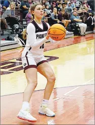  ?? Westside Eagle Observer/RANDY MOLL ?? Shelby Still looks to shoot during play against Life Way at Gentry High School on Thursday.