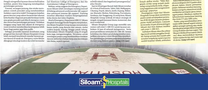  ??  ?? room
emergency room
emergency benchmark
Emergency room
training advanced cardiovasc­ular life support advanced trauma life support. Training
trainers
call center
emergency room
call center
mobile hospital.
rapid response
electro...