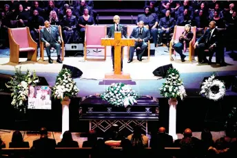  ?? — AFP photo ?? Sharpton delivers the eulogy during the funeral service for Nichols at Mississipp­i Boulevard Christian Church in Memphis, Tennessee.
