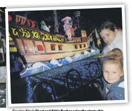  ??  ?? Cousins Alexis Short and Abbie Bosher enjoy the pirate ship.