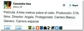  ??  ?? Alguno de los tuits que dejarían de ser constituid­os como «humillació­n a las víctimas» y serían libertad de expresión