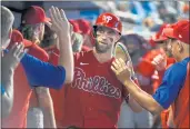  ?? ERIC ESPADA — GETTY IMAGES, FILE ?? The Phillies’ Bryce Harper (3) won the National League MVP award on Thursday.