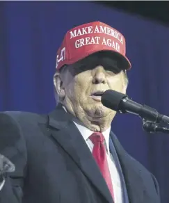  ?? PICTURE: AP PHOTO/PAUL SANCYA ?? Donald Trump speaks at a campaign rally in Michigan