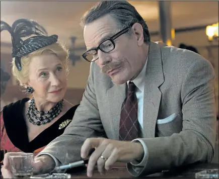  ?? SUPPLIED PHOTO ?? Bryan Cranston portrays Dalton Trumbo in Trumbo. Trumbo, a Hollywood screenwrit­er, was blackliste­d and imprisoned during the post-war Communist scare in Hollywood.