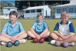  ??  ?? Aiming high: Seamus Curtin, Bradley Down and Brady Amer are excited about playing the Kittyhawk nationals in Auckland, ‘‘representi­ng central [region] and ourselves’’, Down says.