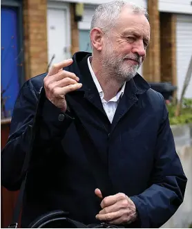  ??  ?? ‘Dark arts’: Jeremy Corbyn leaving his London home yesterday