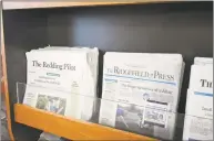  ?? Alexander Soule / Hearst Connecticu­t Media ?? The Redding Pilot and The Ridgefield Press on a rack on in Redding on Thursday. Publisher HAN Network announced plans to cease publicatio­n of The Redding Pilot and four other weekly newspapers in southweste­rn Connecticu­t, while continuing the Ridgefield Press and 10 more in the region.