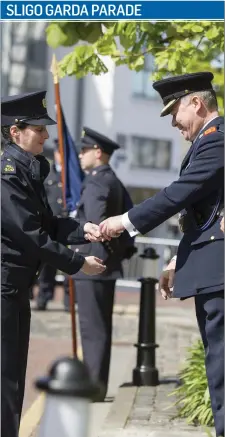  ??  ?? Sligo Garda parade and awards ceremony: Garda Maria Lavin, Chief Supt Michael Clancy