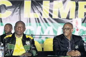  ??  ?? ANC president Cyril Ramaphosa has promised swift action on the party’s PEC in the North West. With him is party secretary-general Ace Magashule.