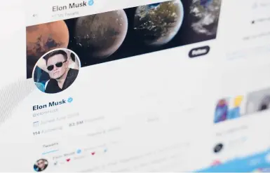  ?? ERIC RISBERG/AP ?? Now that Elon Musk has a deal in place to buy Twitter for $44 billion, a big question remains: Just how much will the social media platform change under his leadership? Musk wants Twitter to be a haven for free speech, but that may prove to be difficult.