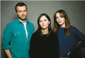  ?? TAYLOR JEWELL/INVISION ?? Alden Ehrenreich, from left, Chloe Domont and Phoebe Dynevor are seen Jan. 21 in Utah.