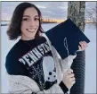  ?? SUBMITTED PHOTO ?? Kaylynn Edwards of Glen Mills, who graduated with a bachelor’s degree in psychology, displays her cap and tassel along with her Penn State sweater.