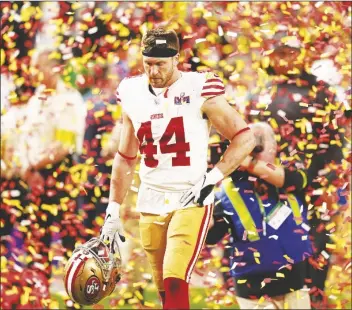  ?? ERIC GAY/AP ?? SAN FRANCISCO 49ERS FULLBACK KYLE JUSZCZYK walks off the field after the Super Bowl 58 game against the Kansas City Chiefs on Sunday in Las Vegas.