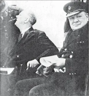  ?? SUBMITTED PHOTO ?? U.S. President Franklin D. Roosevelt and British Prime Minister Winston Churchill aboard the HMS Prince of Wales, off the coast of Newfoundla­nd in 1941.