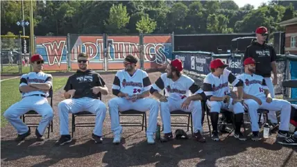  ?? Pittsburgh Post-Gazette ?? Pitchers for the Wild Things sit in the bullpen at Wild Things Park in September 2019.