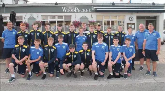  ??  ?? The Wicklow Kennedy Cup outside the Woodpecker in Ashford where they were welcomed home.