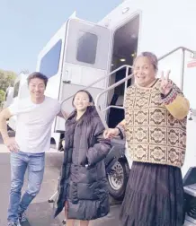  ?? – PHOTOS FROM RUBY RUIZ’S INSTAGRAM ?? With actors Brian Tee, who plays the husband of Nicole's character Margaret, and Ji Young Yoo as Mercy, the Columbia grad and babysitter for the young son of Margaret.