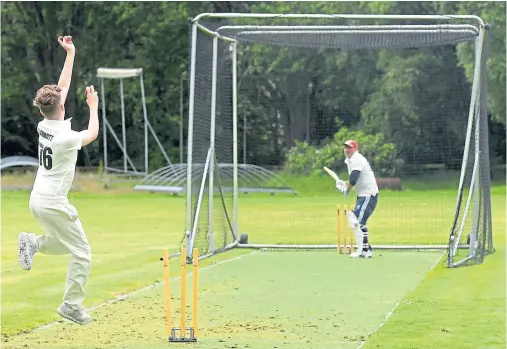  ?? Photograph by Kath Flannery ?? AT LAST: Banchory Cricket Club members return to training for the first time in months.