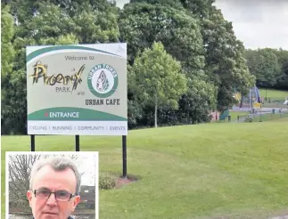  ??  ?? Phoenix Park play area is closing for an £111,000 makeover, and left, Cllr Ron Hignett