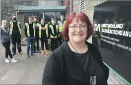  ?? Photograph: Iain Ferguson, The Write Image/alba.photos. ?? Principal Lydia Rhomer with the new UHI West Highland branding in Fort William.