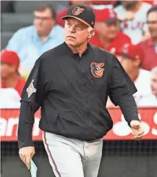  ?? RICHARD MACKSON, USA TODAY SPORTS ?? Buck Showalter has managed the Orioles since 2010, leading them to a playoff berth three times in the past five seasons.