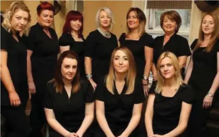  ??  ?? The staff of Sapphir salon, with Ann Fitzpatric­k pictured front centre.