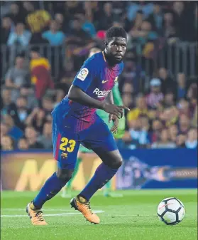  ?? FOTO: MANEL MONTILLA ?? Samuel Umtiti, de 24 años, lleva una temporada y media en el Camp Nou