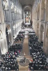  ??  ?? Service of Remembranc­e in majestic cathedral setting