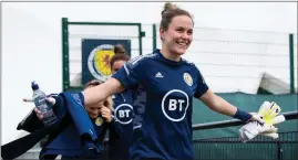  ?? ?? Scotland goalkeeper Lee Alexander at Oriam yesterday