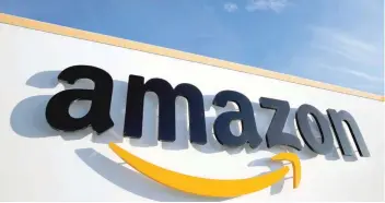  ?? — Reuters ?? The logo of Amazon is seen at the company logistics centre in Boves, France.