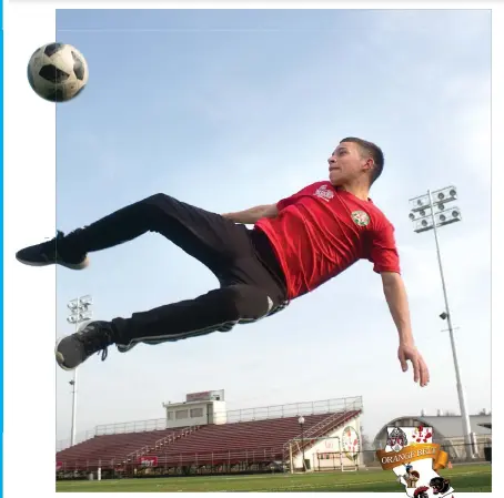  ?? RECORDER PHOTOS BY CHIEKO HARA ?? Lindsay High School’s Marcos Ceballos is The Recorder’s 2017-18 All-orange Belt Boys Soccer Player of the Year. With 30 goals on the season he was the third leading scorer in the CIF Central Section Division IV..