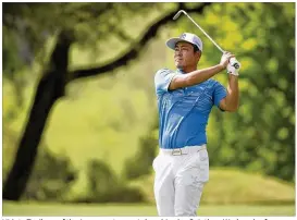  ?? PHOTOS BY JAY JANNER / AMERICAN-STATESMAN ?? Hideto Tanihara of the Japanese tour outplayed Jordan Spieth on Wednesday for a 4-and-2 victory at Austin Country Club.
