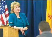  ?? MARLA BROSE/JOURNAL ?? Bernalillo County District Attorney Kari Brandenbur­g announces a special prosecutor Thursday in the murder case against two Albuquerqu­e police officers in the shooting death of James Boyd.