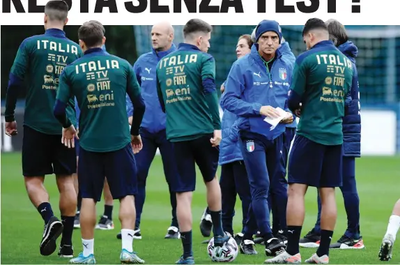  ?? LAPRESSE ?? Il ct Roberto Mancini a novembre 2019 durante un raduno della Nazionale a Coverciano