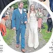  ??  ?? Left, Lucy and James Bond tie the knot in Northumber­land, as wedding restart