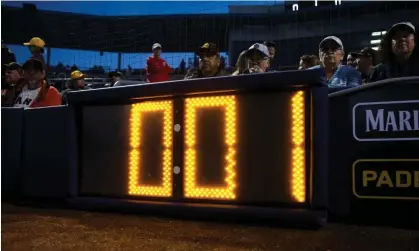  ?? ?? The pitch clock has cut the length of games significan­tly in spring training. Photograph: Mark J Rebilas/USA Today Sports