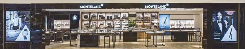  ??  ?? Blanc space: The reinvigora­ted 110-sqm Montblanc concept boutique on the ground level of Rustan’s Makati features an open layout and innovative product displays.