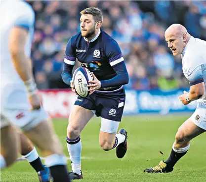  ??  ?? Danger man: Scotland fly-half Finn Russell lived up to his billing as the player who could hurt England most