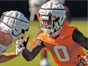  ?? TENNESSEE ATHLETICS PHOTO/ANDREW FERGUSON ?? Tennessee junior cornerback Bryce Thompson is wearing jersey No. 0 this season after wearing No. 20 as a sophomore.